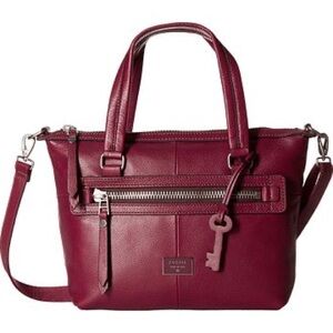 Fossil Women's Deep Red Leather Tote